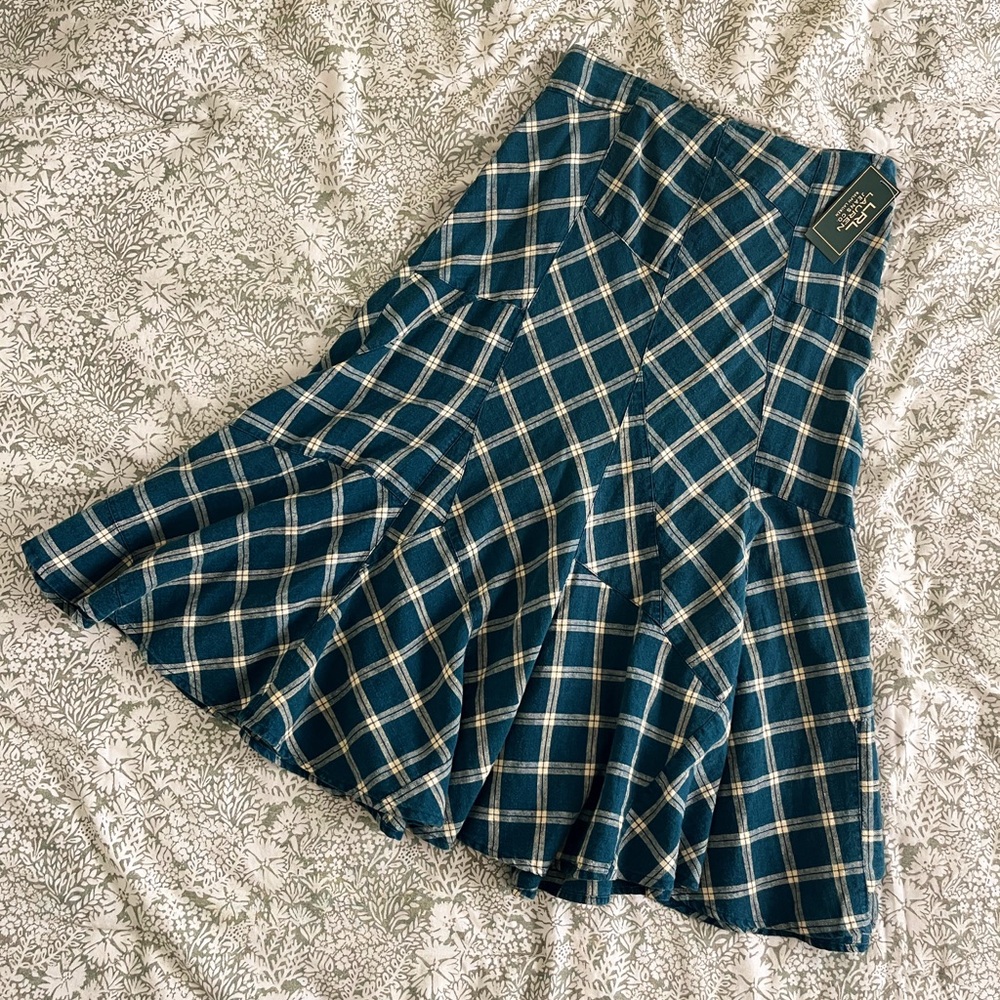 NWT Lauren Ralph Lauren Plaid Midi Skirt Size 6